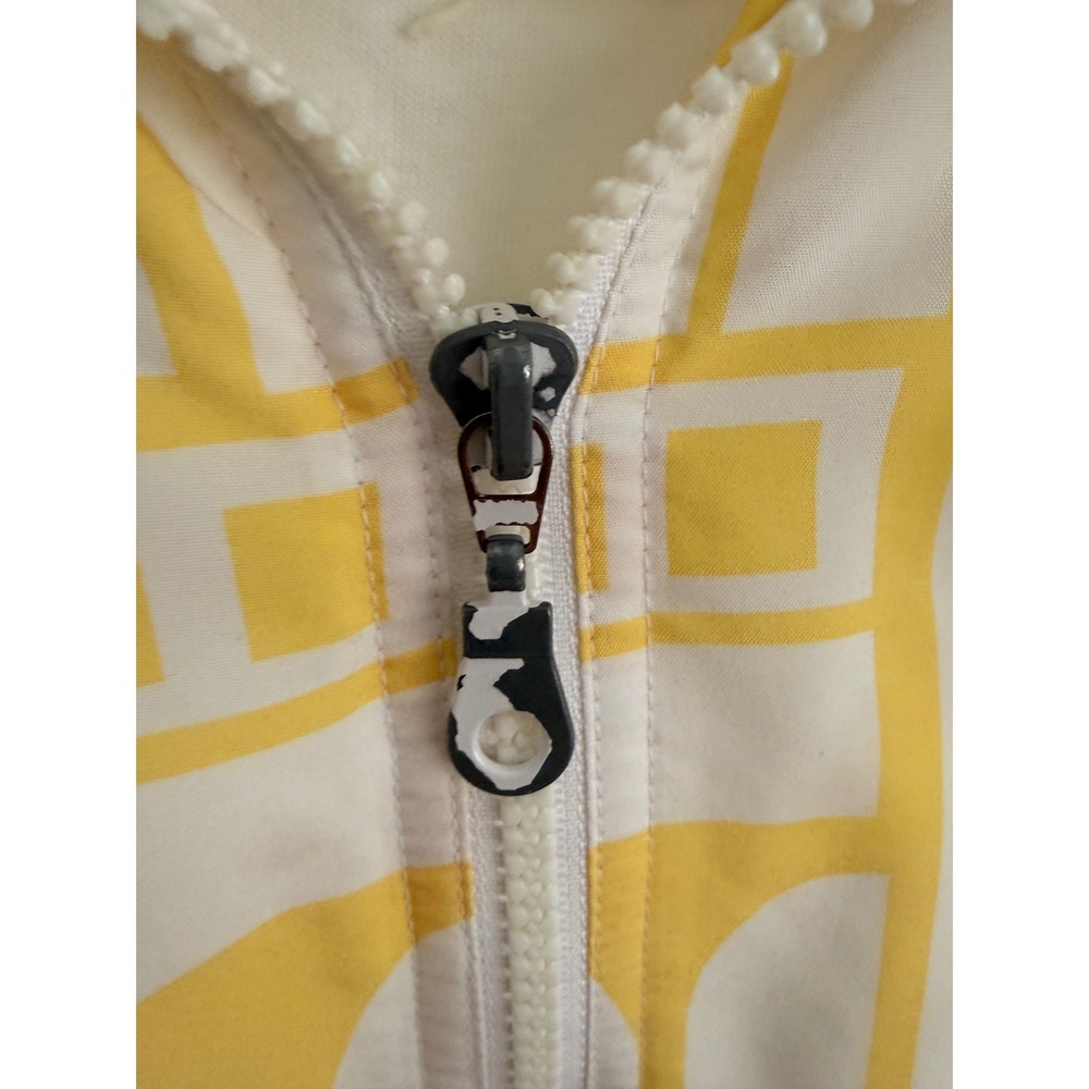 Tail Vintage Windbreaker Jacket Yellow White Geometric Print Full Zip Womens S - Picture 5 of 10